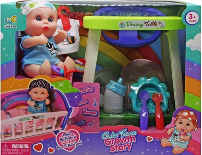 Детский игровой набор Пупсик и стульчик Can Fa Toys говорит плачет кашляет чихает аксессуары 20 см разноцветный 225232502