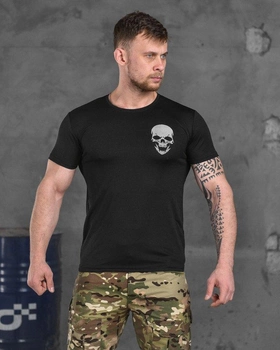 Тактическая потоотводящая футболка odin black skull L