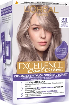 Стійка фарба для волосся L'Oreal Paris Excellence Cool Creme 8.11 - Ультрапепельний світло-русявий (3600524094942)