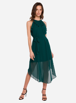 Sukienka na ramiączkach damska elegancka Makover K137 XL Zielona (5903887669566)