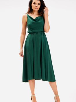 Плаття міді літнє жіноче Awama A579 XL Темно-зелене (5902360580404)