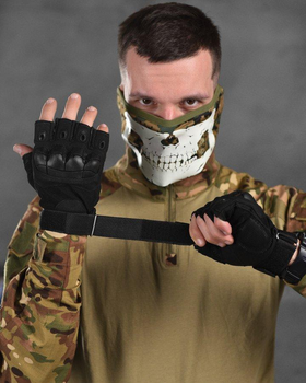 Перчатки беспалые OUTDOOR TACTICS с защитой black 2XL