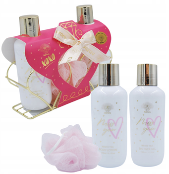 Zestaw Aurora XoXo White Tea Żel pod prysznic 150 ml + Balsam do ciała 150 ml + Gąbka pod prysznic (5060411613263)