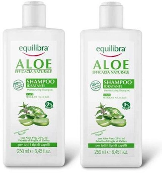 Szampon do nawilżania włosów Equilibra Aloe 2 x 250 ml (8000137021178)