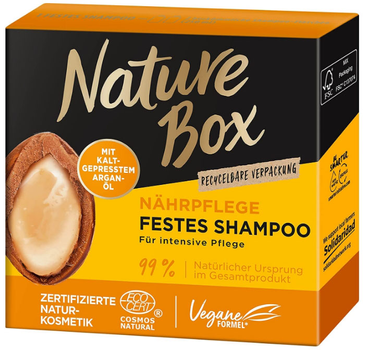 Stały szampon do włosów Nature Box Nourishment Vegan Shampoo Bar With Cold Pressed Argan Oil 85 g (4015100431186)