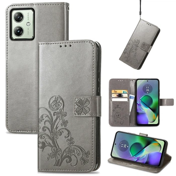Чехол Clover для Motorola Moto G54 / G54 Power книжка кожа PU с визитницей серый