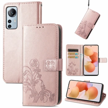 Чехол Clover для Xiaomi Redmi Note 12S книжка кожа PU с визитницей розовое золото