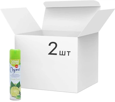 Упаковка аерозольних освіжувачів повітря Ozone Green Lemon 300 мл х 2 шт (4820019801650)