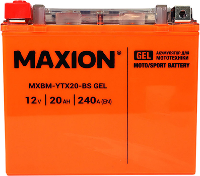 Мото аккумулятор Maxion YTX20-BS GEL 12 В 20 А/час 240 A (4820219073345)