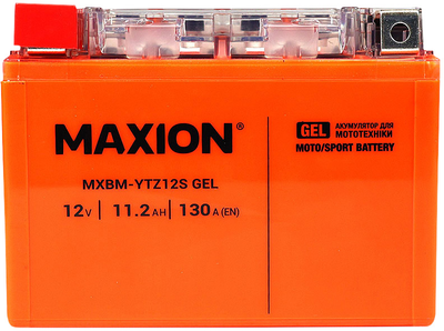 Мото аккумулятор Maxion YTZ12S GEL 12 В 11.2 А/час 130 A (4820219072614)