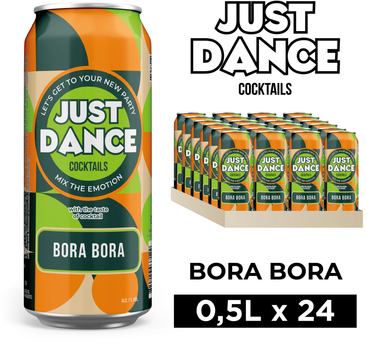 Упаковка слабоалкогольного напою Just Dance Bora Bora 7% 0.5 л х 24 шт (4820229039423)