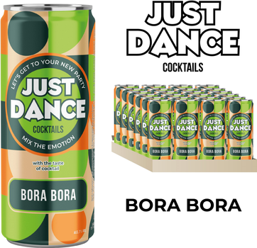 Упаковка слабоалкогольного напою Just Dance Bora Bora 7% 0.33 л х 24 шт (4820229039416)