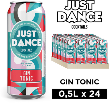 Упаковка слабоалкогольного напою Just Dance Gin tonic 7% 0.5 л х 24 шт (4820229039379)