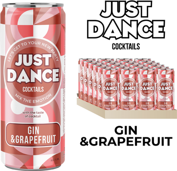 Упаковка слабоалкогольного напою Just Dance Gin&Grapefruit 7% 0.33 л х 24 шт (4820229038389)
