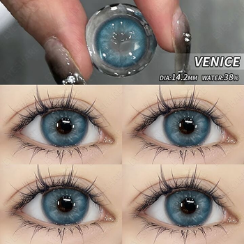 Цветные контактные линзы голубые Venice Eyeshare