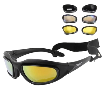 Защитные очки Daisy C5 с 4-мя сменными линзами и футляром черные размер универсальный