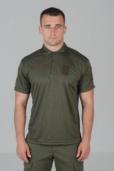 Чоловіча потовідвідна футболка Поло Coolmax у кольорі олива 60