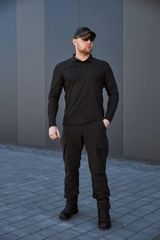 Костюм Поло с длинным рукавом и брюки Kayman черного цвета для полиции 3XL