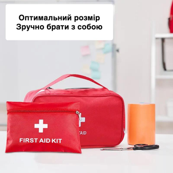 Аптечка-органайзер, сумка для хранения лекарств / таблеток / медикаментов, набор 2 шт, цв. красный (81702876)
