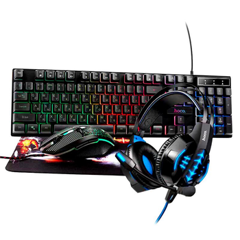 Игровой комплект Gaming Combo 4-in-1 Hoco DI54 клавиатура, мышь, наушники, коврик (Ukr/Ru/En)