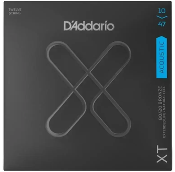Струны для акустической гитары D'Addario XTABR1047-12 XT 80/20 Bronze Extra Light 10/47