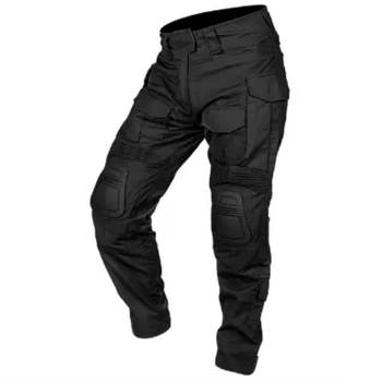 Чоловічі брюки G3 з наколінниками / Штани ріп-стоп з тефлоновим покриттям чорні розмір 2XL