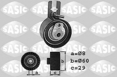 Натяжной ролик ремня ГРМ SASIC 1700013 Citroen C3, Berlingo, Jumpy, Xsara; Peugeot Partner, 206, 207, Expert, 308, 3008; Ford Focus; Volvo V50; Mazda 2, 3; Suzuki Liana 082988, 1145947, 1281073J01000