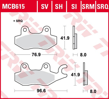 Тормозные колодки TRW MCB615