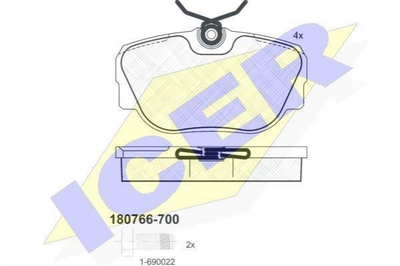 Тормозные колодки ICER 180766-700 34111154442, 34111155999, 34111156854