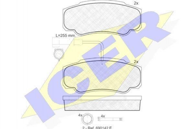 Тормозные колодки ICER 141847 5001868608, D4060MA000