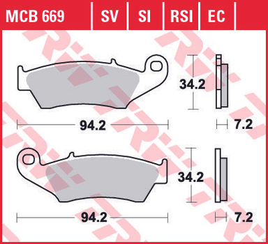 Тормозные колодки TRW MCB669SI