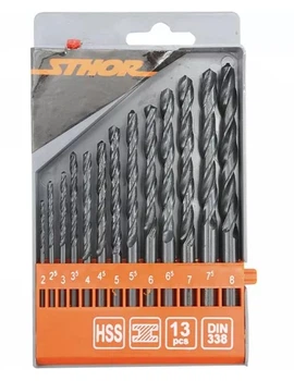 Набор сверл по металлу Sthor d2-8мм 13шт (22180)