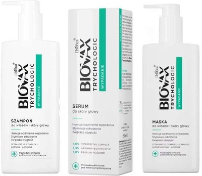 Zestaw przeciw wypadaniu włosów Oceanic Biovax Trychologic Szampon 200 ml + Serum 50 ml + Maska 200 ml (5900116102948)
