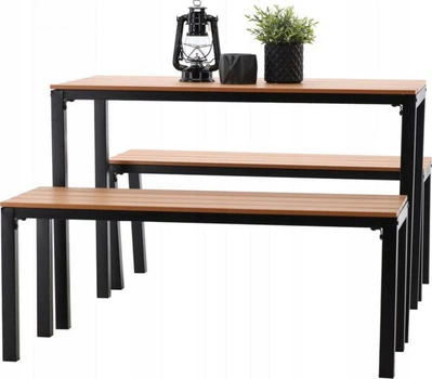 Комплект садовой мебели GardenLine MEB0858 коричневый, стол и две лавки