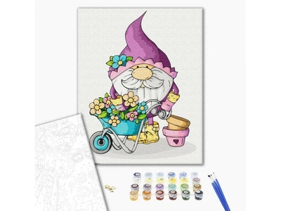 Картина по номерам Гномик цветовод, Brushme (40х40 см), SBS008