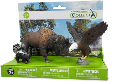 Набір фігурок Collecta Wild Animals Скунс + Білоруковий орлан + Американський бізон (4892900842233)