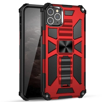 Чехол Shockproof Shield для Iphone 15 Pro Max бампер противоударный с подставкой Red