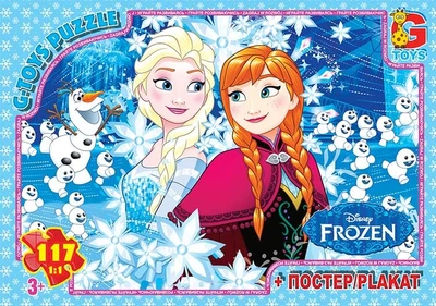 Пазлы G-Toys "Frozen" FR 043(62), 117 элементов, с постером, в коробке