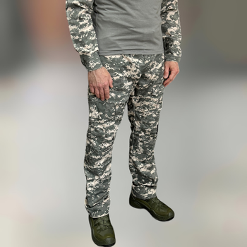 Штани тактичні Combat з пазами під наколінники, полікоттон, піксель НАТО, розмір 3XL, штани для військових