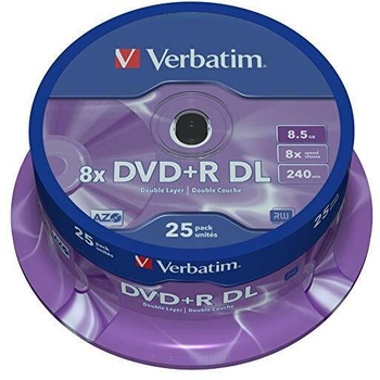 Verbatim DVD+R 8,5 GB DL 8x Ciasto 25 szt. (43757)