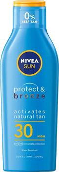Сонцезахисний лосьйон Nivea Sun Protect Bronze натуральна активація засмаги SPF 30 200 мл (4005900461995)