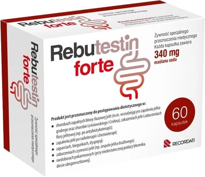 Капсули від закрепів Recordati Industria Chimica e Farmaceutica Rebutestin Forte 60 шт (5907587609297)