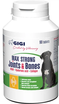 Витамины GIGI Max Strong Joints & Bones для укрепления и восстановления суставов у собак + коллаген 90 таблеток (GIG43089)