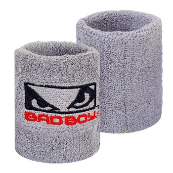 Напульсники спортивные махровые для тренировок бега баскетбола Bad Boy 5762 2шт Grey