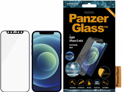 Szkło hartowane PanzerGlass Case Friendly Anti-Bluelight do Apple iPhone 12 mini Black (5711724027048)