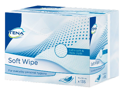 Chusteczki do higieny intymnej Tena Soft Wipe 19cmx30cm 135 szt (5012251008136)