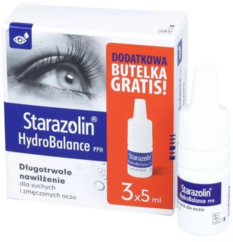 Капли для глаз Polfa Starazolin Hydro Balance PPH 3x5 мл (5900257101978)