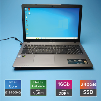 Ноутбук Asus X550V (i7-6700HQ/RAM 16GB DDR4/SSD 240GB/GTX 950M) Б/В (7273)