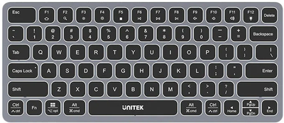 Klawiatura przewodowa Unitek 9-in-1 USB-C Keyboard Hub Szary (4894160049636)