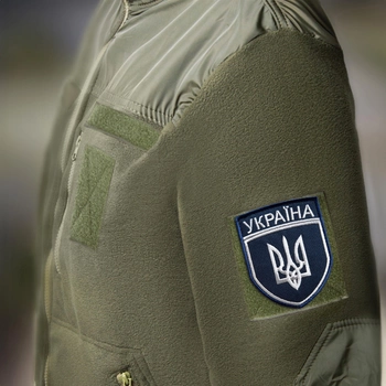 Набор шевронов 2 шт на липучке IDEIA Укрзализныця Украина 7х9 см синий рамка синяя (2200004316307)